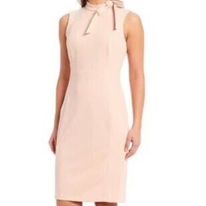 Calvin Klein Pink Bow Sleeveless Crepe Dress